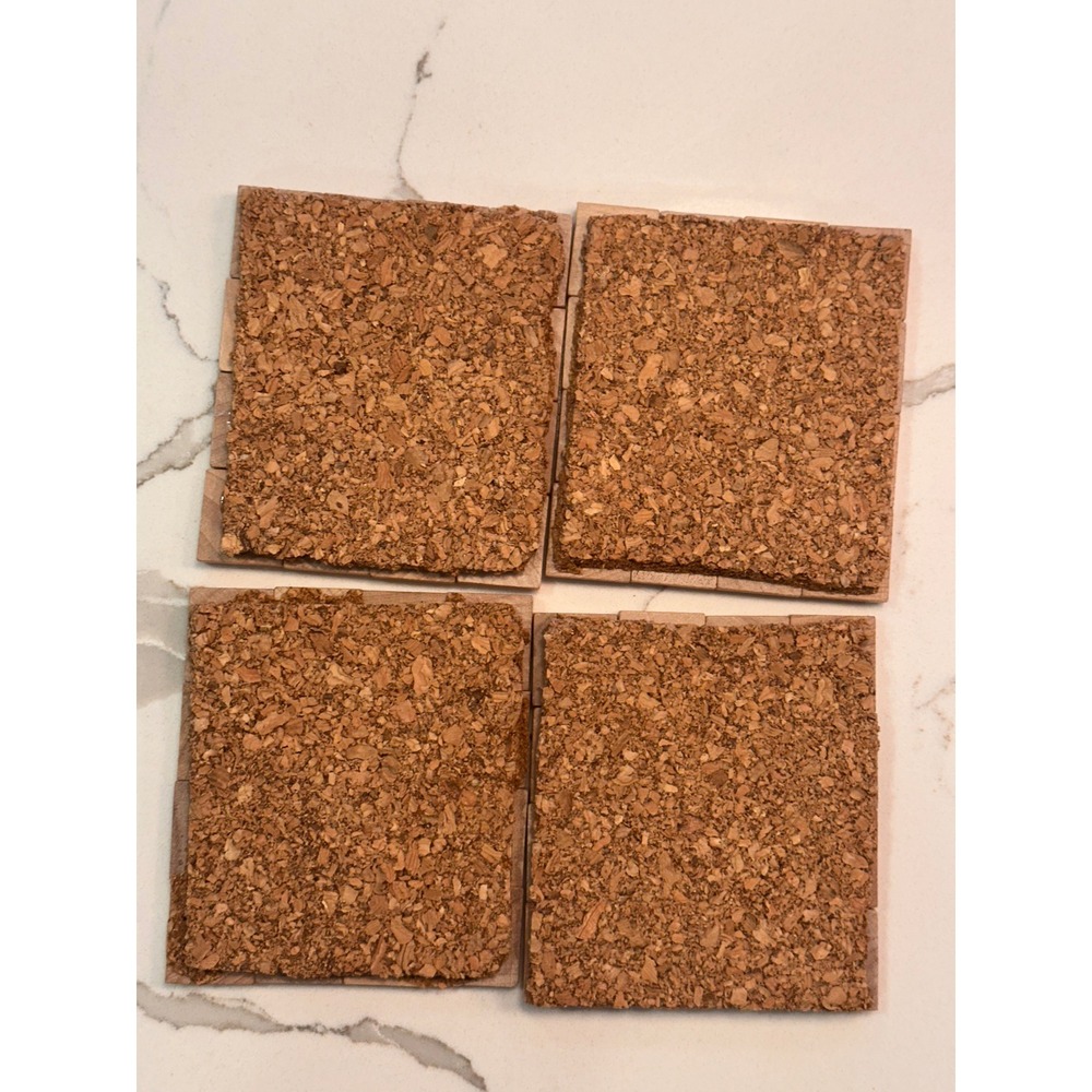 Handmade Scrabble Tile Coasters Set‎ of 4 Wooden Letter Drink Coasters Cork Back - Picture 6 of 6